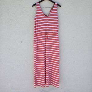 Koala Bay Red & White Striped Midi Dress | Sleeveless Vacation  Dress